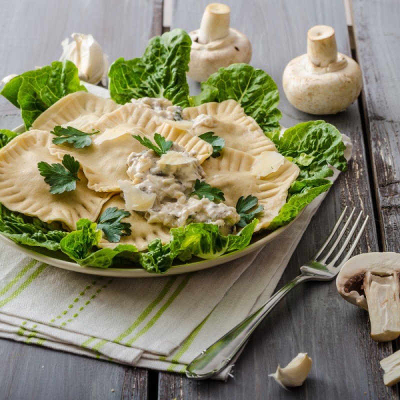 Ravioli Chay Nhồi Đậu Hủ Và Nấm