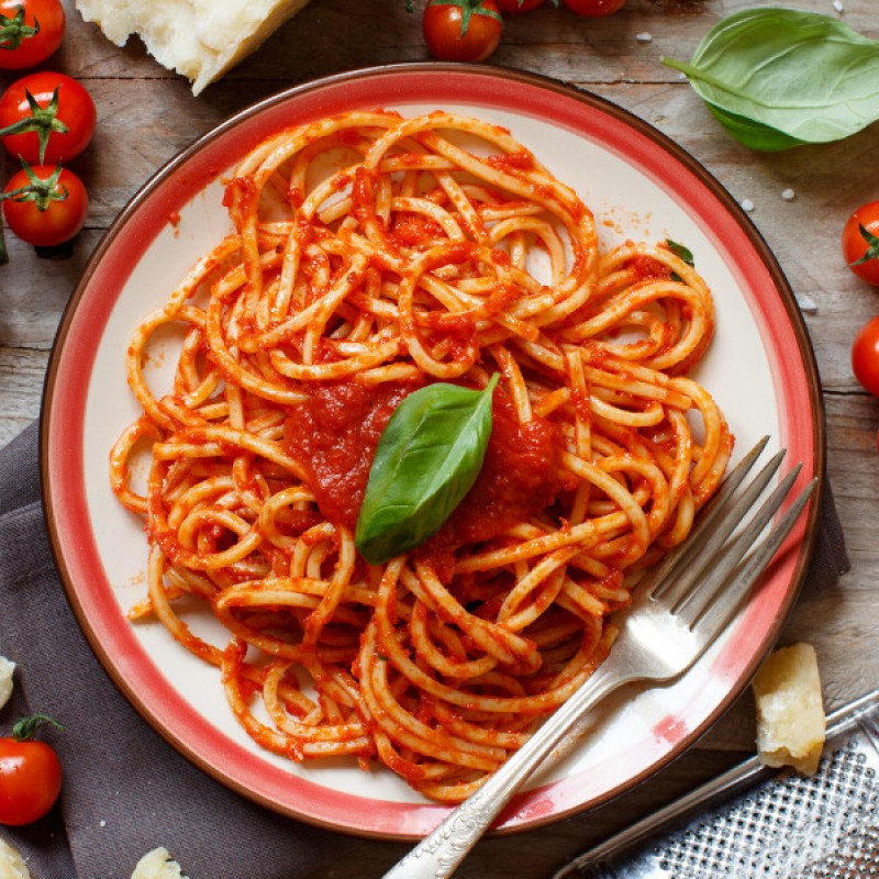 Mì Ý Sốt Cà Chua Húng Quế